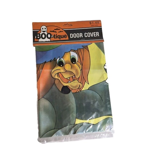 1970s Woolworth NOS‎ Halloween 30" x 60" Door Poster Witch - Picture 1 of 3